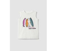 OVS KIDS, Camiseta De Tirantes Blanca De Algodón Puro Con Estampado, Niño, Blanco, Talla: 3-4
