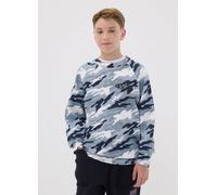 OVS KIDS, Camiseta Multicolor De Algodón Puro Relaxed Fit Con Estampado Camouflage Para Niño, Niño, Blanco/azul claro, Talla: 10-11