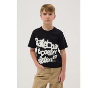 OVS KIDS, Camiseta Negra De Puro Algodón Para Niño, Regular Fit Con Estampado, Niño, Gunmetal, Talla: 12-13