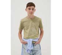 OVS KIDS, Camiseta Verde De Manga Corta 100 % Algodón Orgánico Para Niño, Niño, Verde Oliva, Talla: 11-12