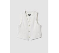 OVS KIDS, Chaleco Blanco De Algodón Puro Con Raya Diplomática, Niño, Blanco, Talla: 7-8