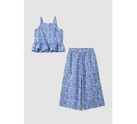 OVS KIDS, Conjunto Azul De Puro Algodón Con Top Y Pantalón, Niña, Blanco/azul, Talla: 9-10