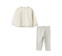 OVS KIDS Conjunto blanco de algodón orgánico con jersey y pantalón para recién nacidos
