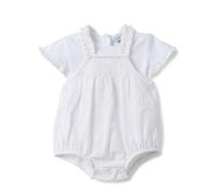 OVS KIDS Conjunto blanco de bebé niña de algodón puro con volantes
