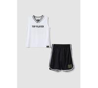 OVS KIDS, Conjunto Blanco Y Azul Con Camiseta Sin Mangas Y Shorts, Niño, Blanco/negro, Talla: 6-7