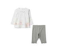 OVS KIDS Conjunto de algodón orgánico blanco y gris para bebé niña