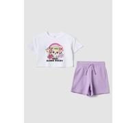 OVS KIDS, Conjunto De Jogging Blanco Y Morado De Algodón Puro Para Niña, Corte Regular, Niña, Blanco/morado, Talla: 4-5