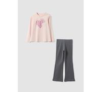 OVS KIDS, Conjunto De Jogging Rosa Y Gris De Algodón Puro Con Estampado De Corazones Para Niña, Niña, Gris/rosa, Talla: 3-4