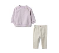 OVS KIDS Conjunto morado de algodón orgánico con sudadera y leggings para bebé niña