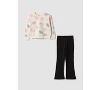 OVS KIDS, Conjunto Multicolor De Algodón Puro Con Sudadera Y Estampado De Perritos Para Niña, Niña, Negro/Blanco, Talla: 7-8