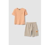 OVS KIDS, Conjunto Naranja Y Beige En Mezcla De Algodón Con Camiseta Y Shorts, Niño, Beige, Talla: 6-7