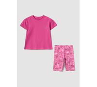 OVS KIDS, Conjunto Rosa De Algodón Puro Con Camiseta Y Leggings Ciclista, Niña, Rosa, Talla: 5-6
