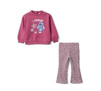 OVS KIDS Conjunto rosa de algodón puro con sudadera y leggings con estampado de Lilo & Stitch para bebé niña