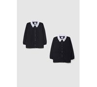 OVS KIDS, Delantal Escolar Infantil Multicolor En Mezcla De Algodón Con Cremallera, Niño, Negro/Blanco, Talla: 5-6