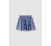 OVS KIDS, Falda Mini Azul De Puro Algodón Con Bordados, Niña, Azul, Talla: 7-8