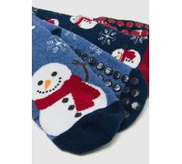 OVS KIDS, Pack De Calcetines Navideños Antideslizantes Para Niños En Mezcla De Algodón De Varios Colores, Niño, Rojo/Azul, Talla: 28/30