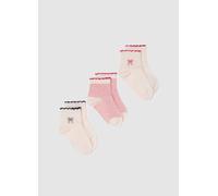 OVS KIDS, Pack De Tres Calcetines Cortos Multicolor Para Niña En Mezcla De Algodón, Niña, Blanco/rojo, Talla: 37/39