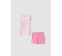 OVS KIDS, Pijama Corto Rosa De Puro Algodón Orgánico Para Niña Con Estampados, Niña, Rosa, Talla: 4-5