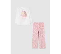 OVS KIDS, Pijama De Tejido Polar Bordado "it's Hard To Wake Up", Niña, Blanco/rosa, Talla: 7-8