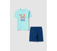 OVS KIDS, Pijama Infantil Azul Claro Y Azul De Puro Algodón Con Estampado De Cangrejo, Niño, Azul Cielo/Azul, Talla: 9-10