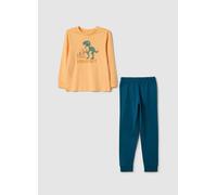 OVS KIDS, Pijama Infantil De Puro Algodón Multicolor, Ajuste Regular Con Estampado, Niño, Azul/naranja, Talla: 6-7