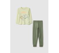OVS KIDS, Pijama Verde Para Niños De Algodón Puro Con Estampado De Rana, Ajuste Regular, Niño, Verde agua, Talla: 6-7