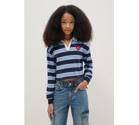 OVS KIDS, Polo De Puro Algodón A Rayas Multicolores Para Chica, Ajuste Regular, Niña, Azul/Blanco, Talla: 10-11