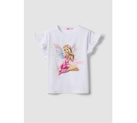 OVS KIDS, T-shirt Bianca In Cotone Elasticizzato Con Maniche Volant Per Bambina Regular Fit, Niña, Rosa, Talla: 6-7