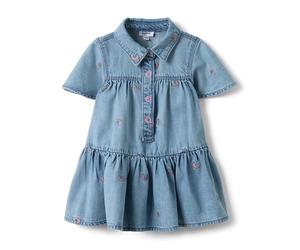 OVS Kids Vestido de Mezcla de algodón Denim Azul para niñas con arcoíris