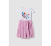 OVS KIDS, Vestido Mini Rosa Y Blanco De Algodón Elástico Con Falda De Tul Para Niña, Corte Regular, Niña, Rosa, Talla: 5-6