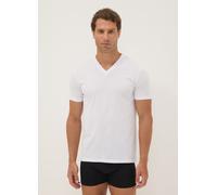 OVS, Pack De 3 Camisetas Blancas De Algodón Orgánico Con Cuello Pico, Hombre, Blanco óptico, Talla: S