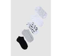 OVS, Pack De Cinco Calcetines Multicolor Con Estampados En Algodón Orgánico, Mujer, Blanco/negro, Talla: 36-38
