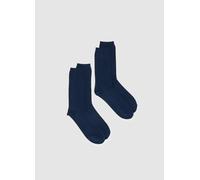 OVS, Pack De Dos Calcetines Cortos Azul De Algodón Elástico Corte Regular, Hombre, Azul oscuro, Talla: 38/42
