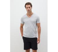 OVS, Pack De Dos Camisetas Grises Con Cuello En V Para Hombre, Ajuste Regular En Algodón Puro, Hombre, Gris claro jaspeado, Talla: M
