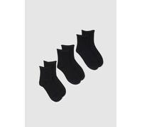 OVS, Pack De Tres Calcetines Cortos Negros En Mezcla De Algodón Con Ajuste Ceñido, Mujer, Gunmetal, Talla: 39-41