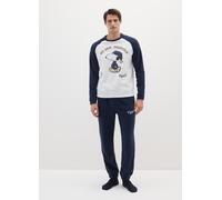 OVS, Pijama Azul Con Estampado De Snoopy En Felpa, Hombre, Azul/Blanco, Talla: M