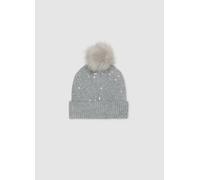 OVS, Sombrero Gris Con Pompones Y Lentejuelas, Mujer, Gris claro jaspeado, Talla: FASUL