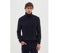 OVS, Suéter Azul De Cuello Alto Ajuste Regular Con Patrón Jacquard, Hombre, Azul marino, Talla: XL