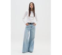 OVS, Top Blanco De Manga Larga En Algodón Puro Regular Fit Con Strass, Mujer, Blanco óptico, Talla: XXL