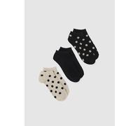 OVS, Tripack Calcetines De Algodón Multicolor Con Lunares, Mujer, Negro/Beige, Talla: 36-38