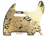 OVSAL Protector de púas de acero inoxidable con 8 agujeros SS de bobina única, grabado de metal, golpeador de guitarra eléctrica, compatible con piezas de guitarra de estilo moderno Telecaster Tele de