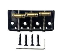 OVSAL Puente fijo corto vintage negro con 3 sillines compensados de latón de 54 mm, compatible con piezas de repuesto de guitarra eléctrica Vintage Fender Telecaster Tele Style