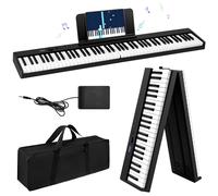 Ovshnrr Teclado de Piano de 88 Teclas, Plegable Pianos digitales portátil, Digital Piano con teclas semi-ponderadas de tamaño completo para Principiantes, Teclado de Piano Digital Bluetooth