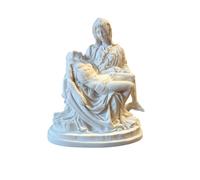 OVUNQUE PROTEGGIMI Estatua de la Piedad en Polvo de mármol h 15 cm, Blanca o de Color. 5.90'' Estatua de la Piedad de Miguel Ángel. Jesucristo Virgen María. (Blanco)