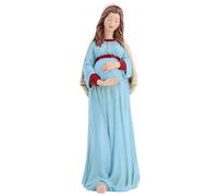 OVUNQUE PROTEGGIMI Estatua María embarazada en polvo de mármol 23 cm. Pregnant Virgin Mary Statue.