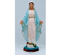 OVUNQUE PROTEGGIMI Estatua Virgen Milagrosa o Inmaculada de Resina, 40 cm, para interiores y exteriores, Figura de la Virgen fabricada y pintada en Italia