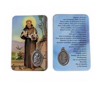 OVUNQUE PROTEGGIMI Fotos de Santino, Juego de 10 imágenes de los Santos con oración multilingüe, con medalla, Holy Card de papel (San Francisco D'assisi)