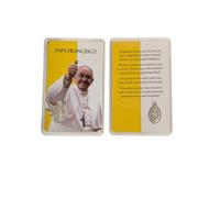 OVUNQUE PROTEGGIMI Papa Francisco Fotos Santino, Set de 10 Imágenes del Papa Bergoglio con Medalla Virgen Milagrosa. Holy Card. Plastificadas.