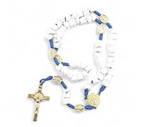 OVUNQUE PROTEGGIMI Rosario de auténtica piedra de Medjugorje y cuerda con granos de 7 mm, Virgen Medjugorje, Jesús Misericordioso, San Benito, Rosario de cuerda, M, Piedra, Sin gemas.