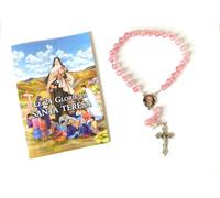 OVUNQUE PROTEGGIMI Rosario de Santa Teresa de Lisieux, Rosario devocional con Santa Teresa del Niño Jesús, Rosario Artesanal de Cuentas de Colores con oración